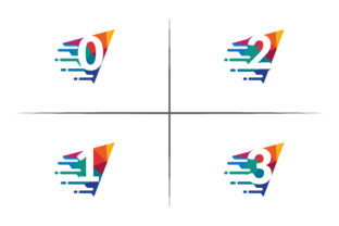 0123 Colorful Mosaic Logo: A Vibrant Vector for Modern Branding