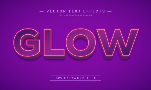Glow Text Effect: 100% Editable EPS for Dynamic Design
