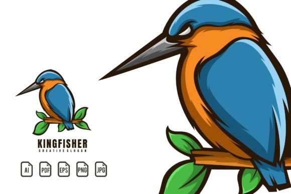 Kingfisher Mascot Logo: A Bold Vector Template for Dynamic Branding