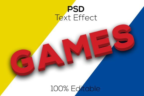 Modern 3D Editable Games PSD Text Effect: A Design Asset for Dynamic Projects