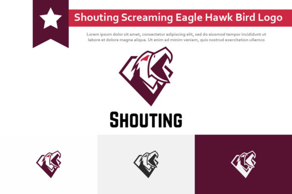 Shouting Screaming Eagle Hawk Bird Logo: A Bold Brand Asset