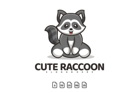 The Sitting Cute Raccoon Mascot Logo: A Playful Brand Identity Asset