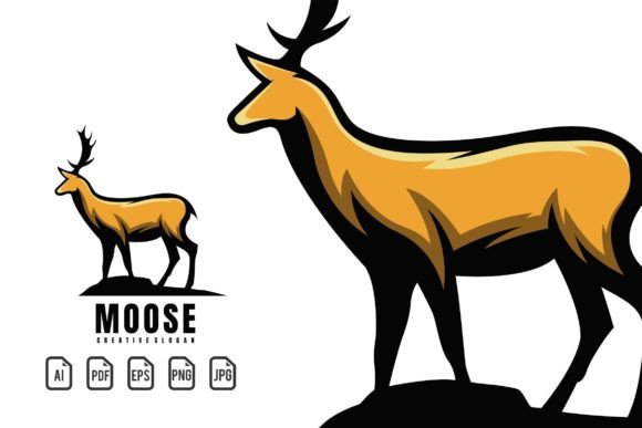 Unleash Your Brand's Spirit with the Moose Mascot Logo Template